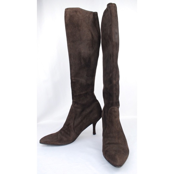 stuart weitzman brown suede boots